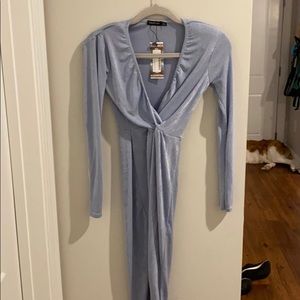Boohoo ice blue dress